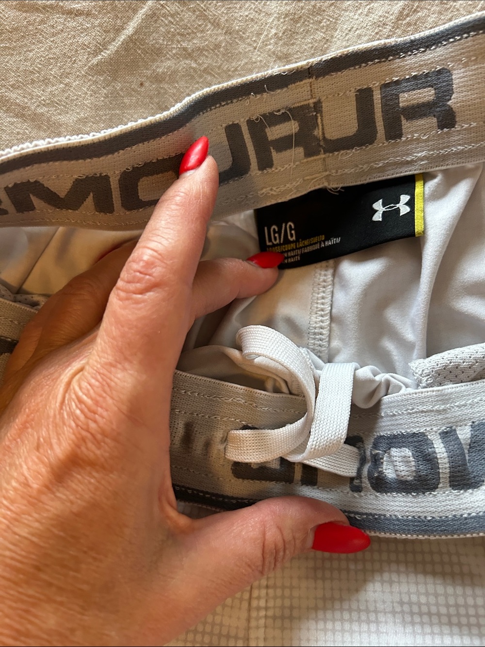 Under Armour Men's Athletic Shorts - Navy, Royal Blue, White, Neon Orange - Picture 6 of 16